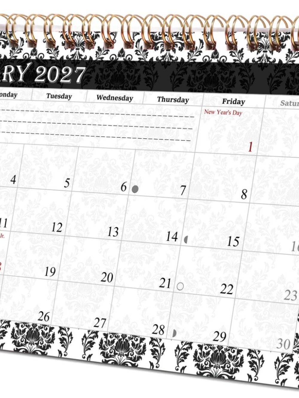 2027-12 Months Desk Calendar Desktop Planner with To-Do List &amp; Notes 019